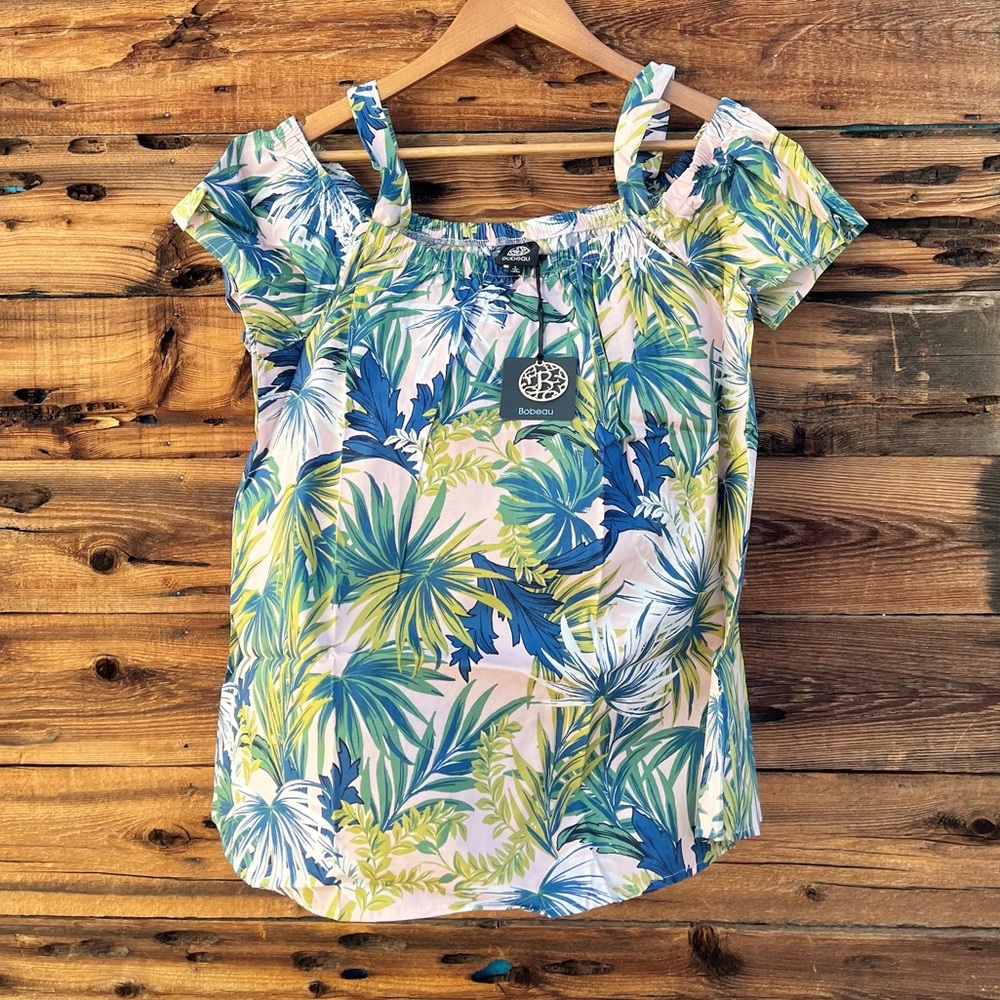 BOBEAU | NWT Tropical Cold Shoulder L